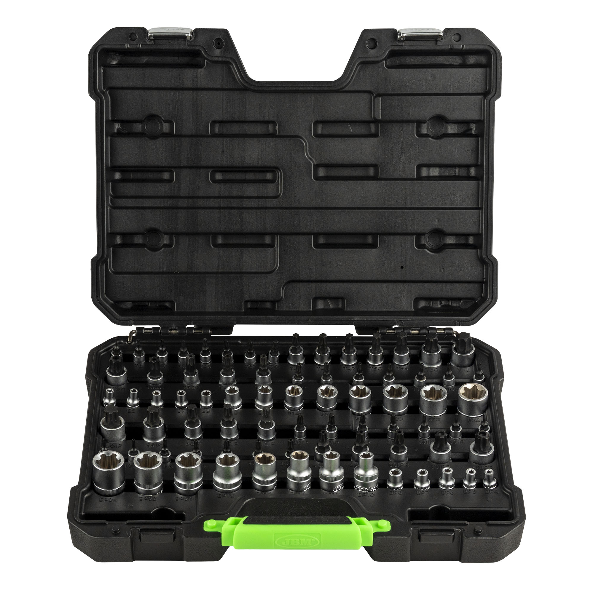VALIGETTA DI 77 PEZZI CON BUSSOLE E INSERTI TORX/TORX PLUS 54539 JBM