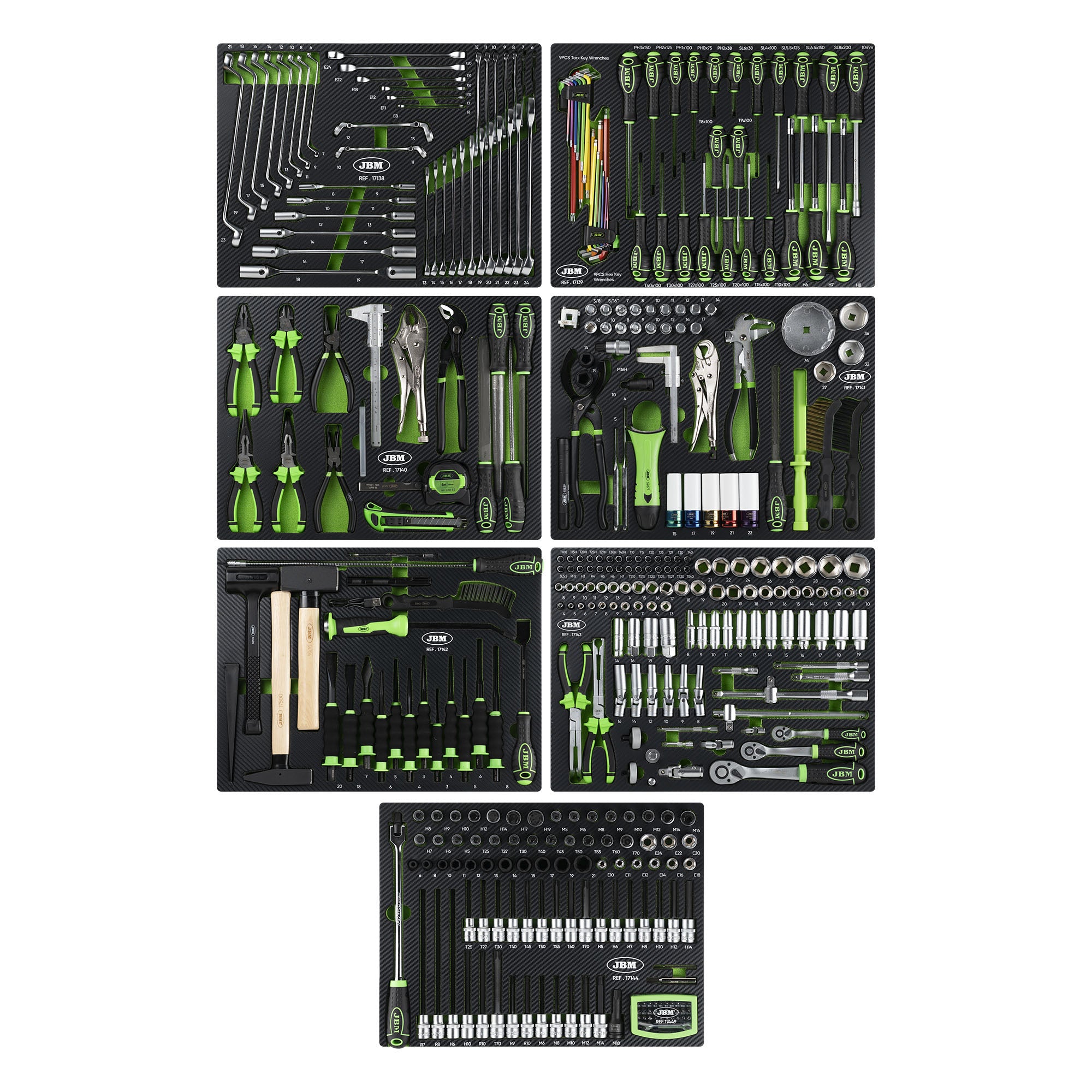 SET DI 7 MODULI PER CARRELLO PORTAUTENSILI 54720 JBM