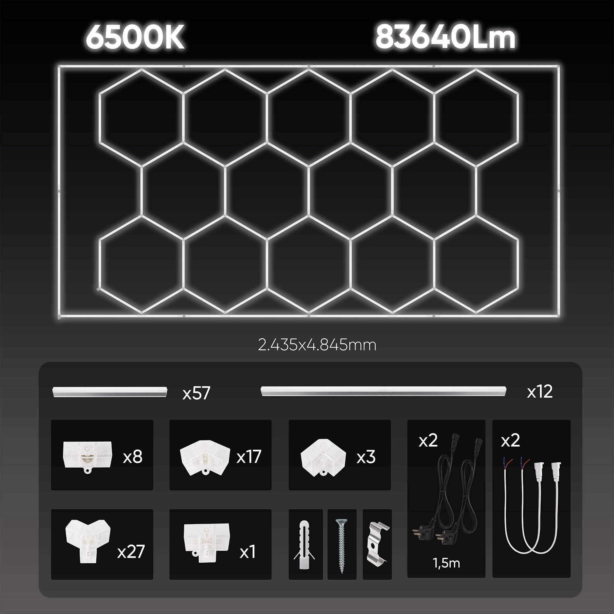 SET DI PLAFONIERE ESAGONALI A LED 54805 JBM