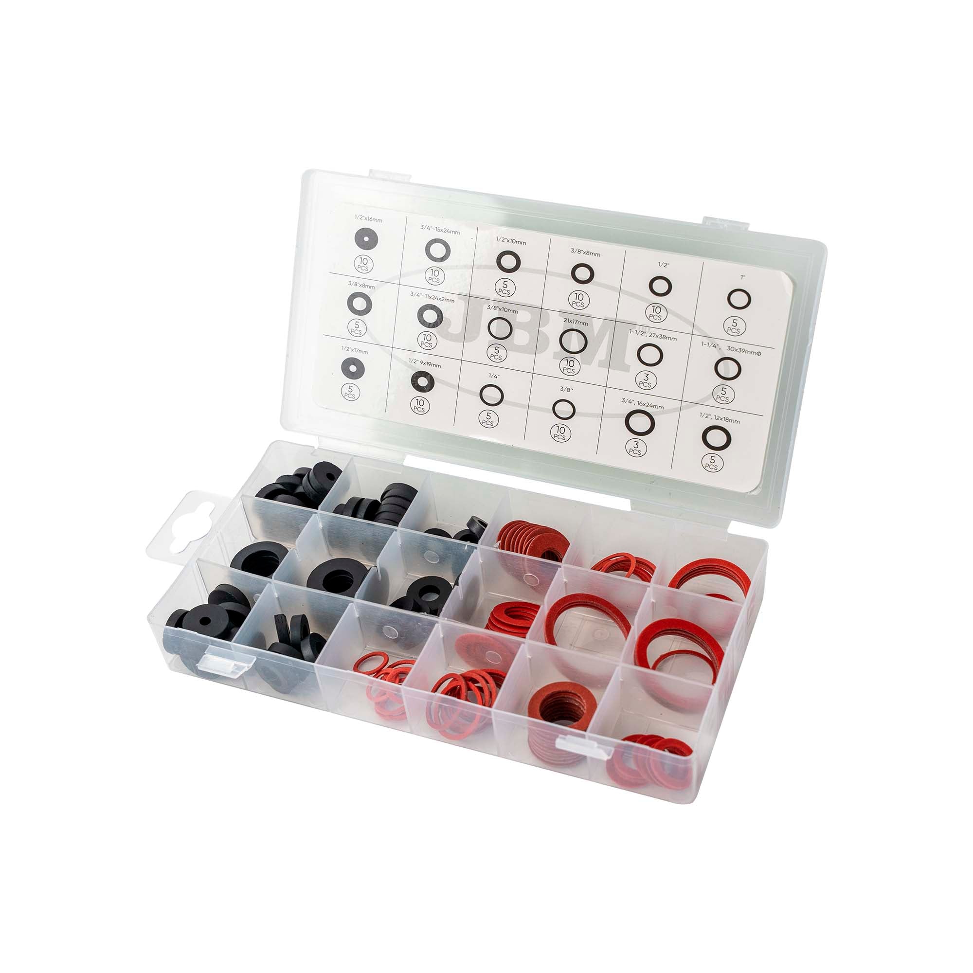CONFEZIONE ASSORTITA DI RONDELLE TENUTA DA 141 UNITÀ 54946 JBM
