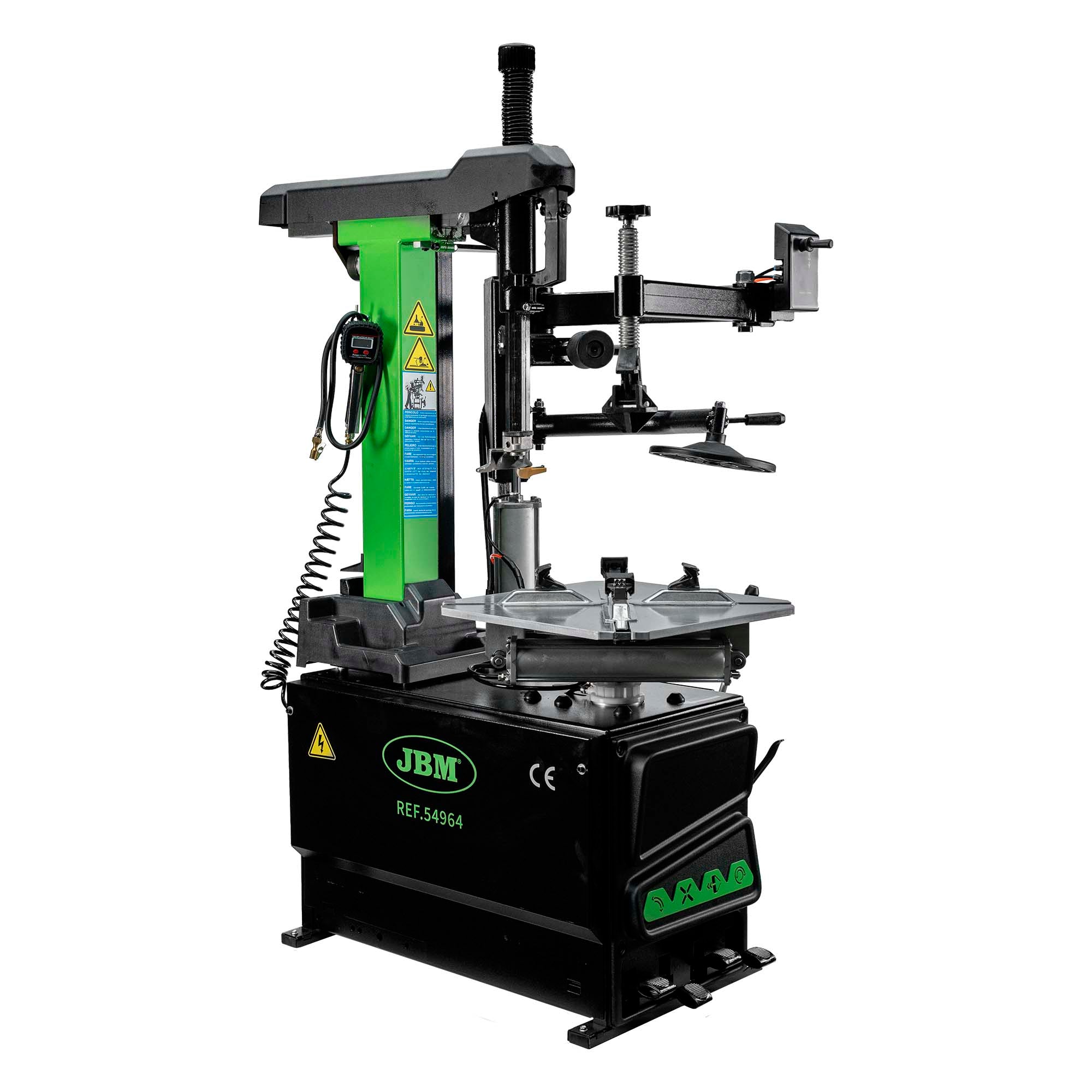 SMONTAGOMME CON TORRE BASCULANTE AUTOMATICA E BRACCIO AUSILIARIO 220V 54964 JBM