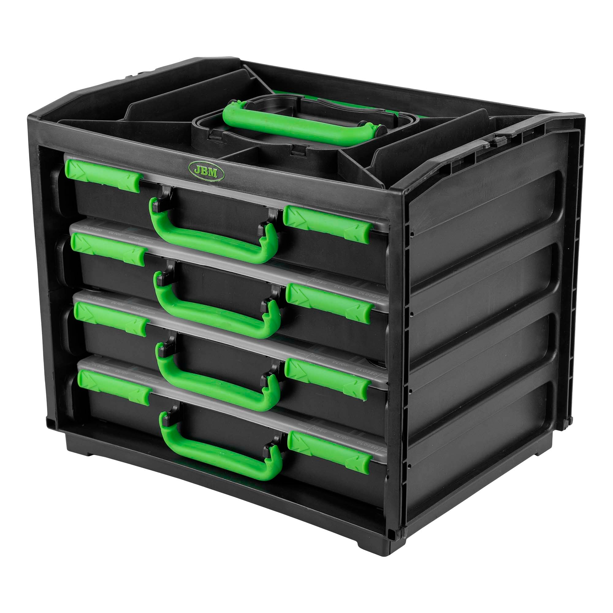 CASSA CON 4 VALIGETTE IN PLASTICA ESTRAIBILI 54969 JBM