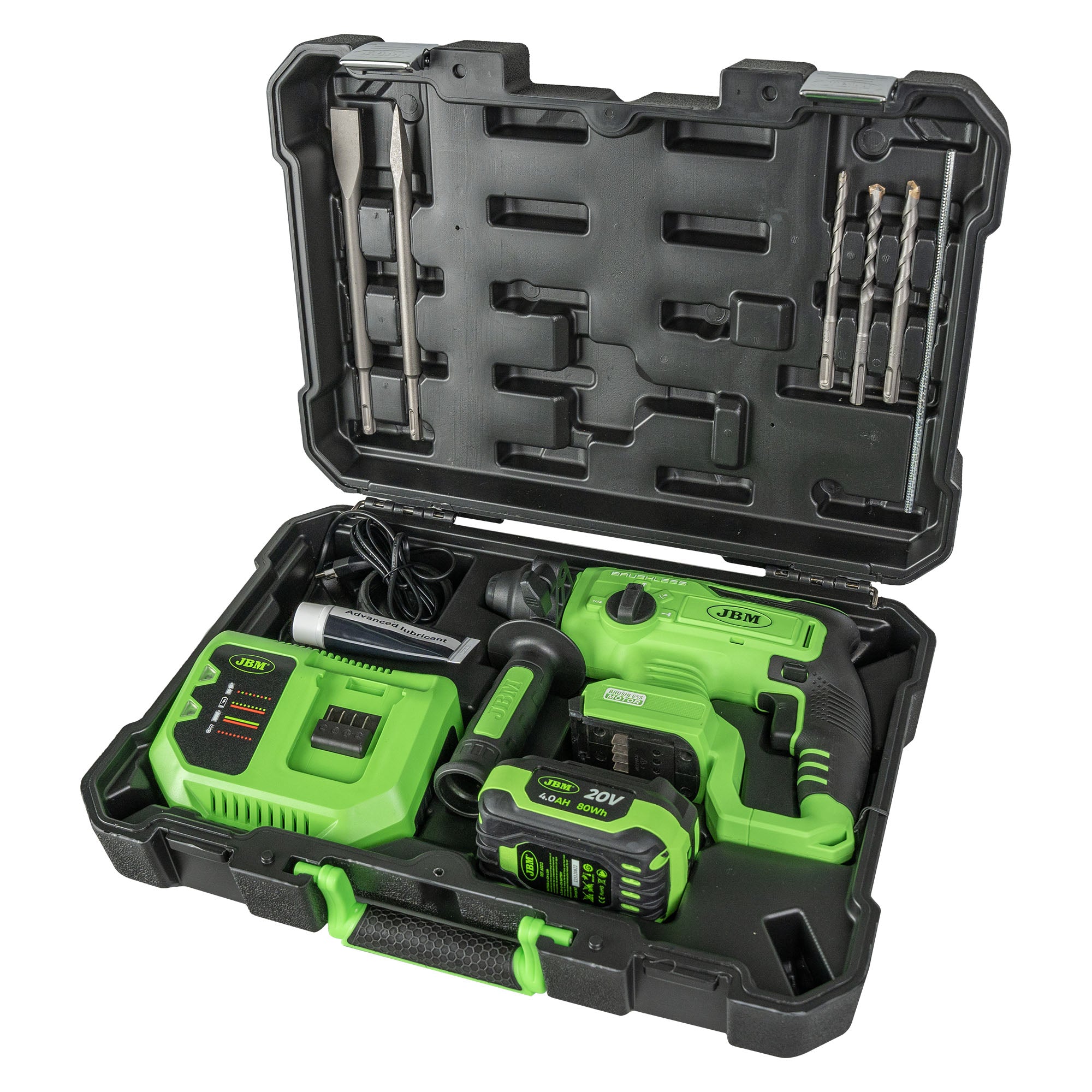 MARTELLO PERFORATORE BRUSHLESS A BATTERIA CON CUSTODIA 60023C JBM