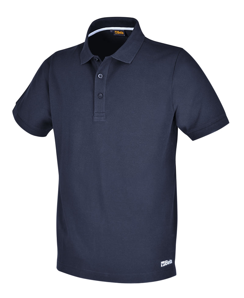 Polo work in cotone piquet 200g, con 3 bottoni, blu Beta 7552BL