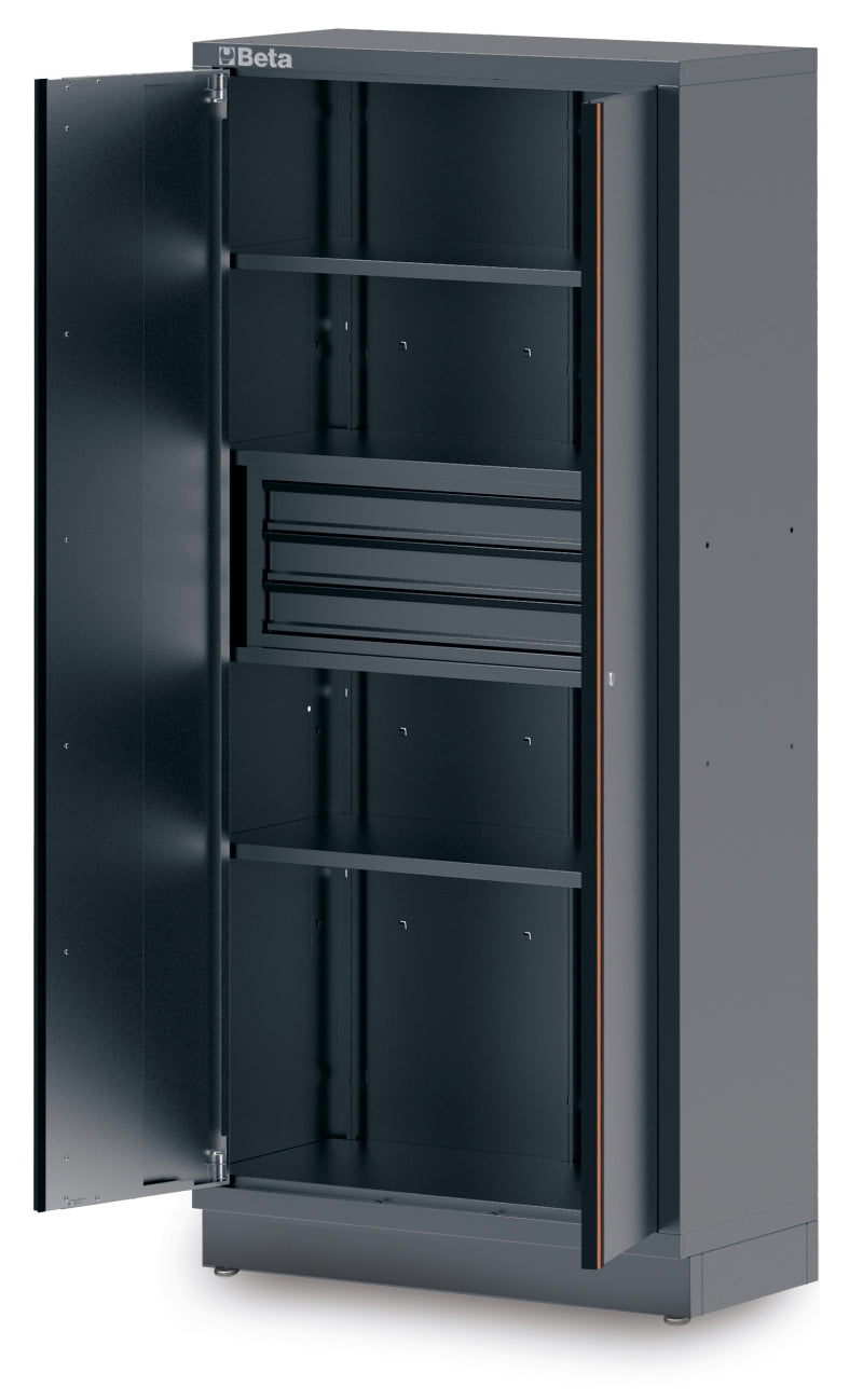 Armadio in lamiera a 2 ante con 3 cassetti e staffa per arredo officina C45PRO 2.0 Beta C45PRO 2.0 AS2/3C