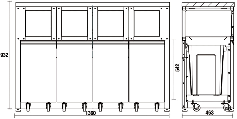 Modulo fisso raccolta differenziata per arredo officina C45PRO 2.0 Beta C45PRO 2.0 RD/X