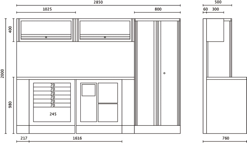 Combinazione arredo officina RSC55 Beta C55AB
