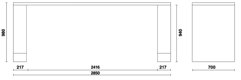 Banco da lavoro da 2,8 metri per arredo officina RSC55 Beta C55PRO B/2,8