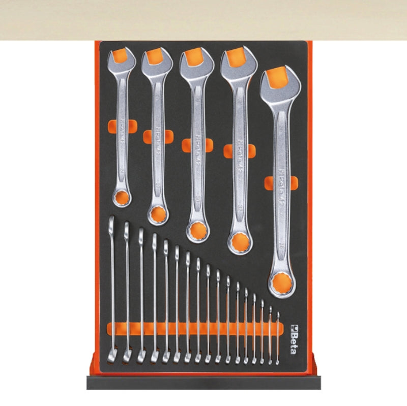 Banco da lavoro 2,1 m con piano in legno, 4 cassetti e modulo anta Beta C58BC-W2,1 4CA/O+SVR