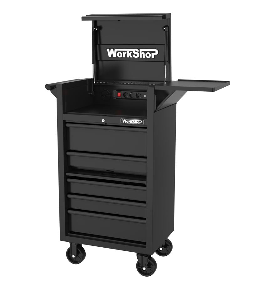 Carrello diagnostica MECCATRONICO 5 cassetti  Workshopitaly Total Black