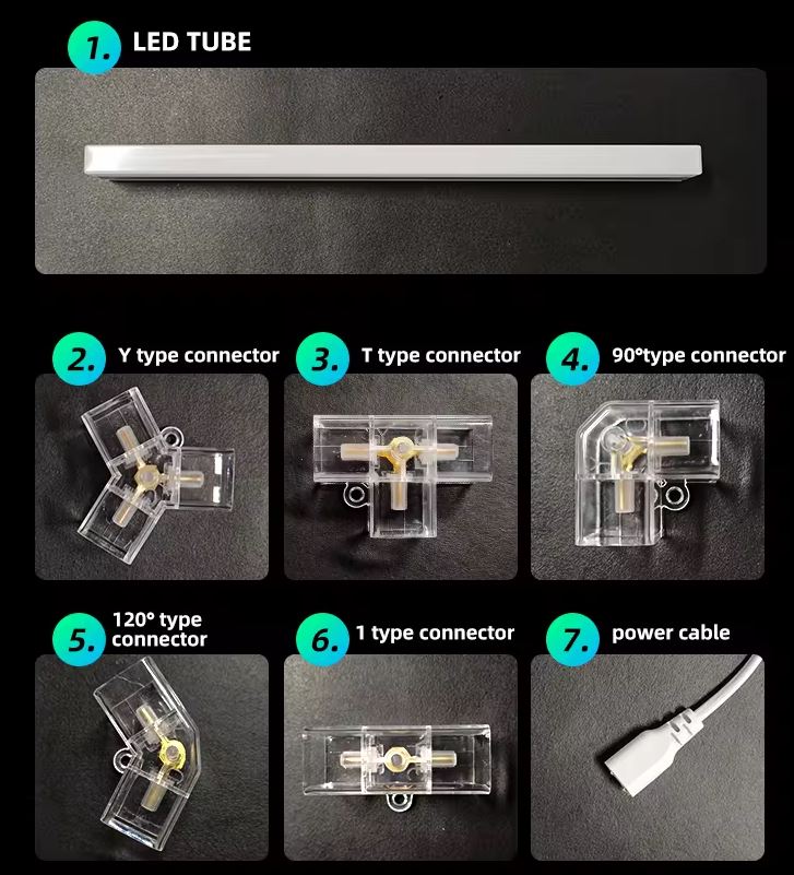 Luci Led Esagonali Car Detailing 2433x4840 con 14 esagoni luce fredda 6000K  e telaio luminoso