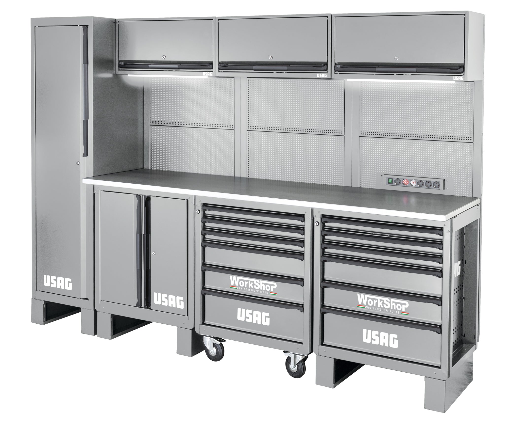 Arredamento per officina piano acciaio Usag 516 SA/CA3G Workshopitaly + allestimento 300 utensili