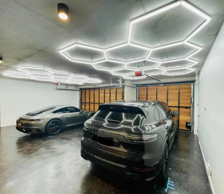 Luce led esagonale a soffitto 11 elementi 3,2mt x 2,3 mt
