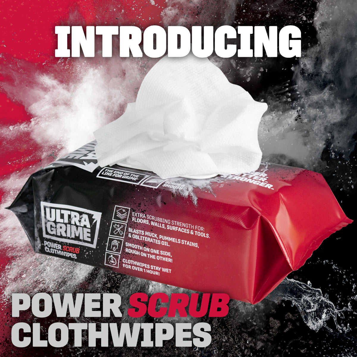 Salviette pulizia ULTRAGRIME PRO POWER SCRUB 80pz. 38x25cm.