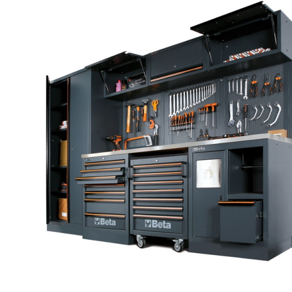 Arredo Officina Beta Utensili C45PRO 2.0 X/W piano inox o legno completo di set 268 utensili + FRIGORIFERO PROMO SUMMER 2026