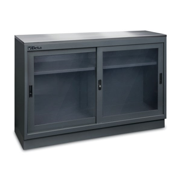 Modulo fisso da 1.360 mm con 2 ante trasparenti per arredo officina C45PRO Beta C45PRO MAT