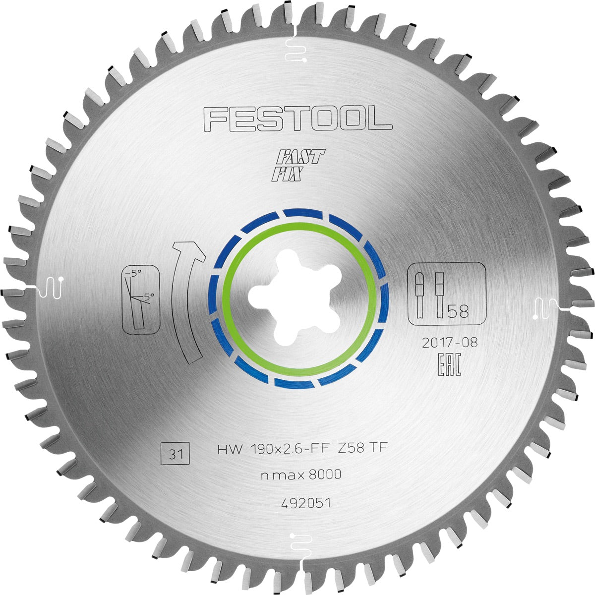 Festool Lama ALUMINIUM/PLASTICS HW 190x2,6 FF TF58