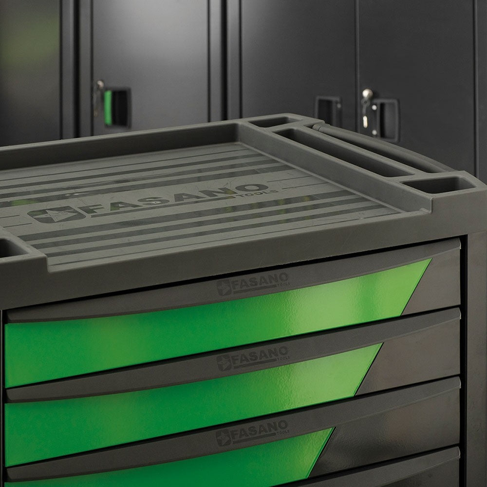 CARRELLO PORTA UTENSILI BI COLOR MOD. FG 100VD/AS342  BI COLOR + ALLESTIMENTO 342 UTENSILI