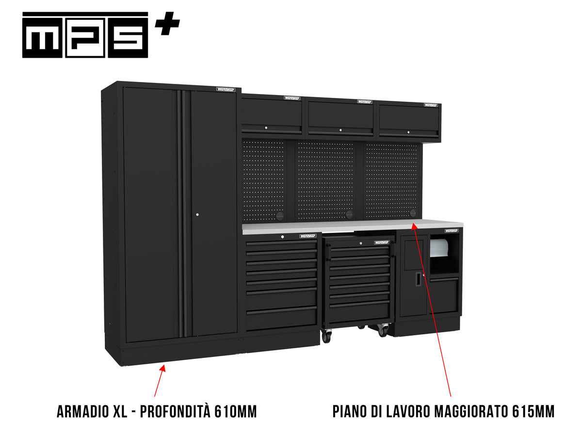 Arredo Officina Workshopitaly MPS 05 3mt. + set 172 utensili WorkShopItaly