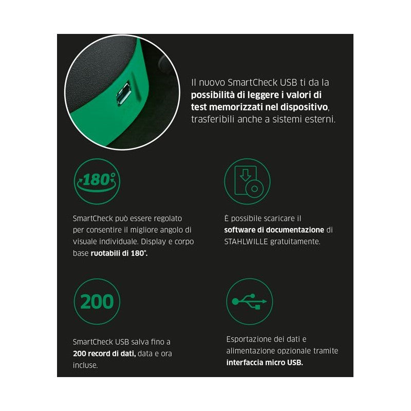SmartCheck 100 USB - Strumento di prova per chiavi dinamometriche - STAHLWILLE