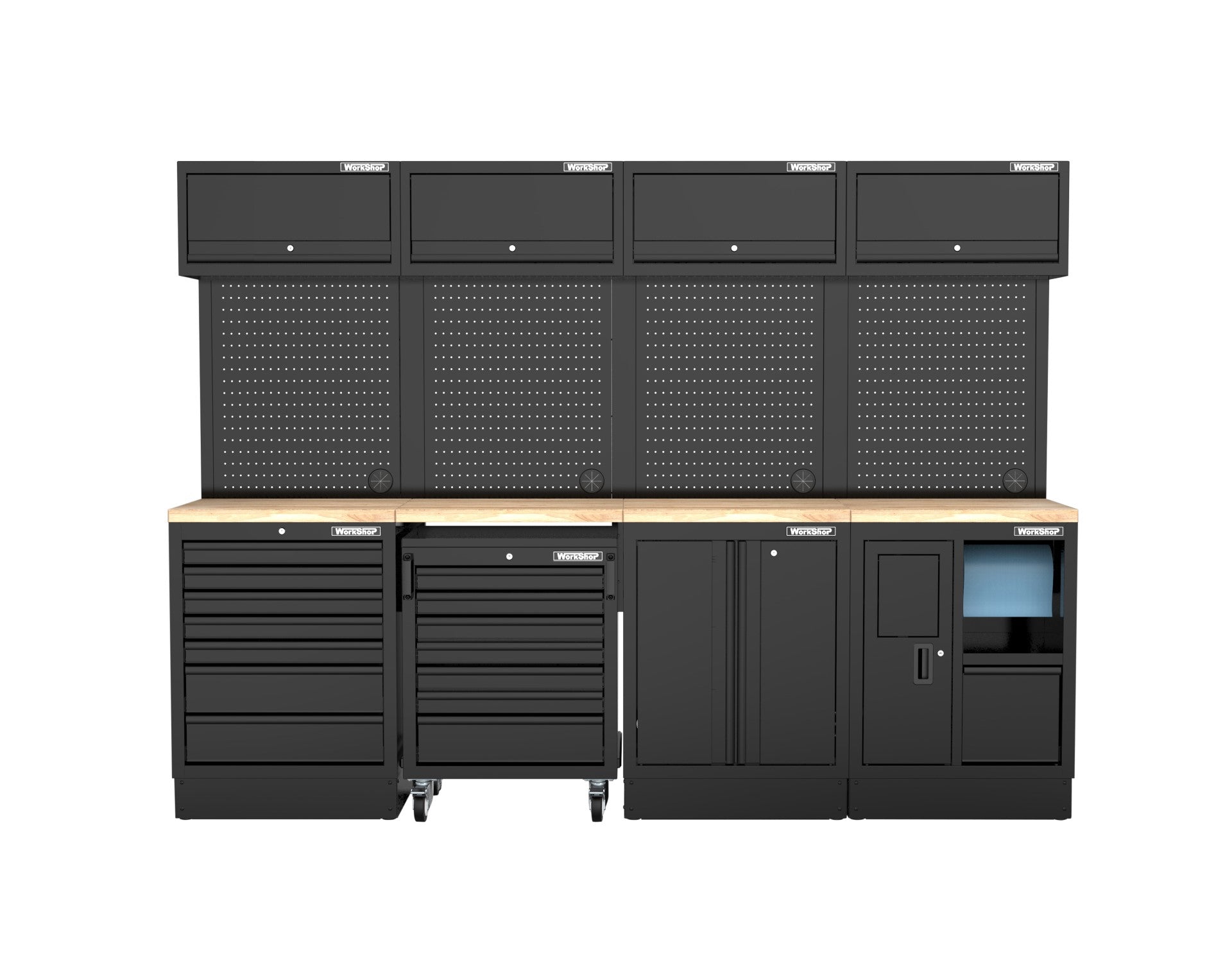 Arredo Officina Workshopitaly MPS 20 legno 2,72 mt. Total Black