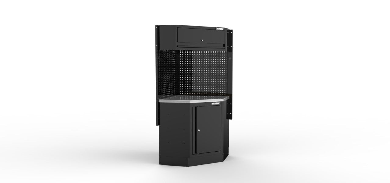 Arredo Officina Workshopitaly MPS 09 inox 5,87mt. + 2,14mt. Total Black