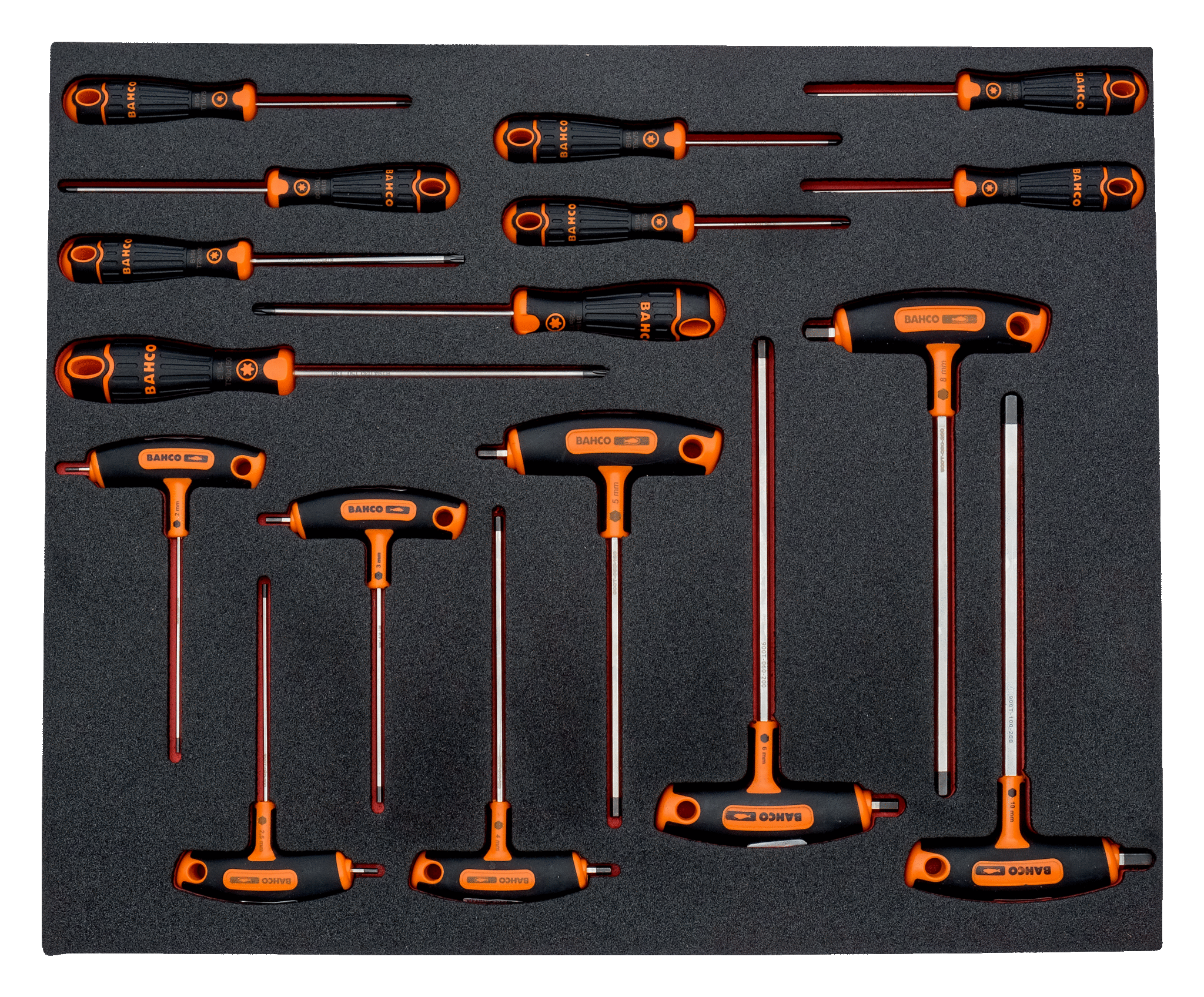 Assortimento 7 termoformati per manutenzione, 256 pezzi  Bahco FF1ASET-MRO2