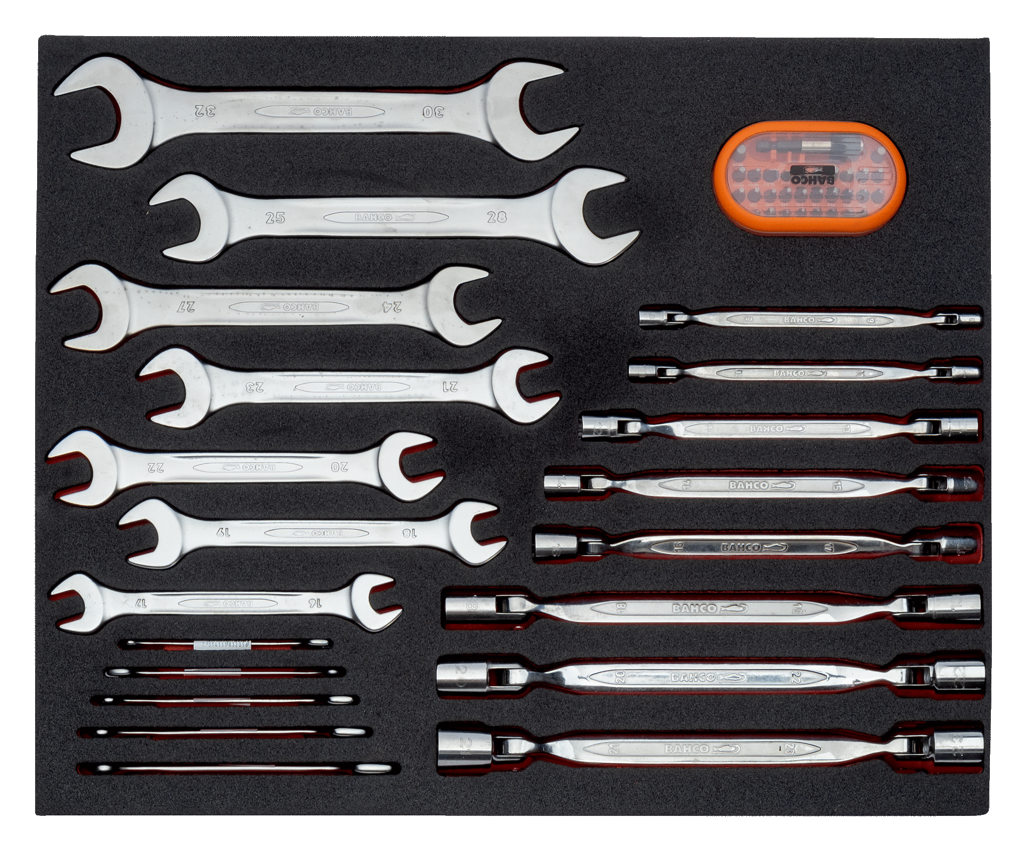 Assortimento 7 termoformati per manutenzione, 256 pezzi  Bahco FF1ASET-MRO2