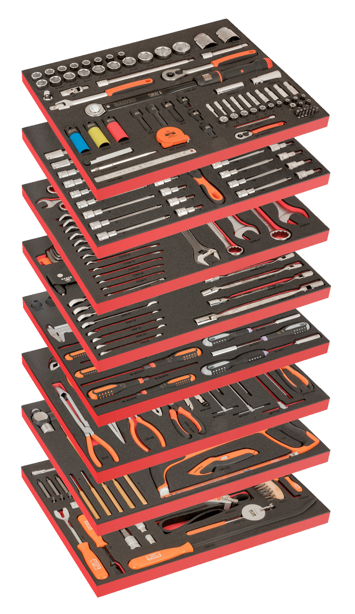 Assortimento per riparazione auto per carrello 9 cassetti E77 per utensili, 357 pezzi  AUTO BAHCO