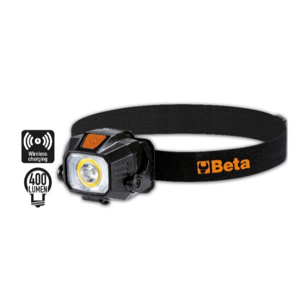 Lampada da testa a LED con ricarica wireless, con doppia emissione luminosa Beta 1836AW