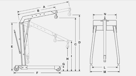 Gru idraulica GP05/S OMCN pompa semplice effetto 0,5 ton