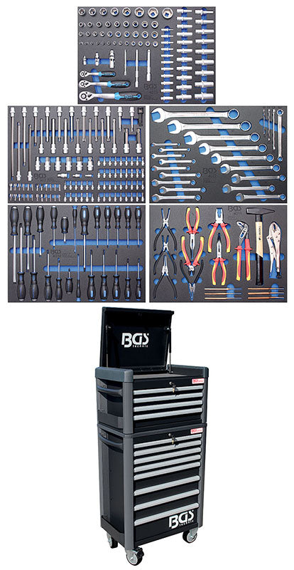 CARRELLO PORTAUTENSILI 8 CASSETTI + CASSETTIERA PORTAUTENSILI 4 CASSETTI + 243 UTENSILI  BGS4088