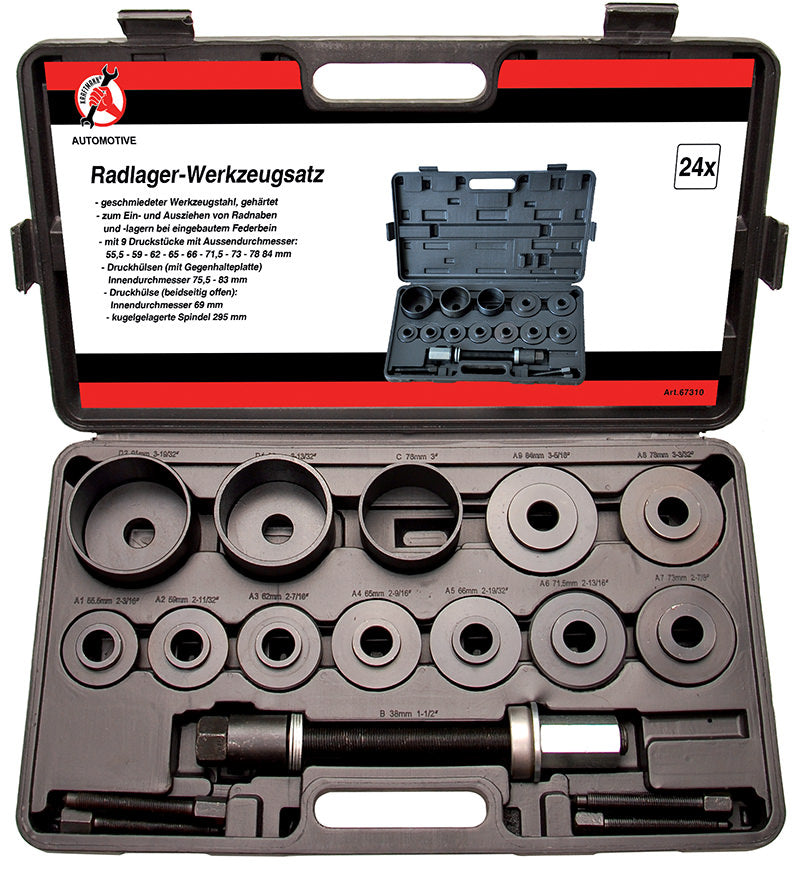 SET 28 PEZZI, UTENSILI UNIVERSALI PER CUSCINETTI RUOTE BGS67310