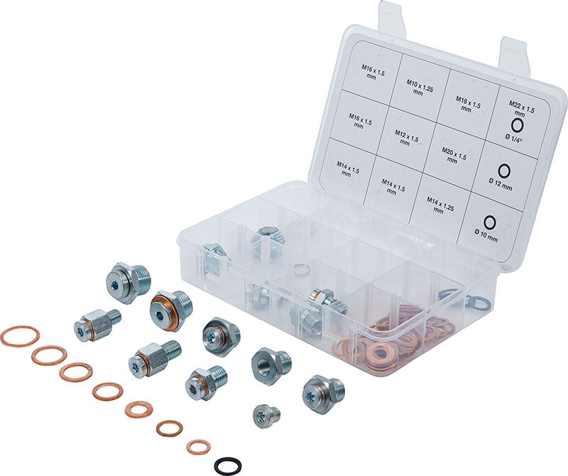 ASSORTIMENTO 63 PEZZI, PER RIPARAZIONE TAPPO DI SCARICO OLIO BGS70184