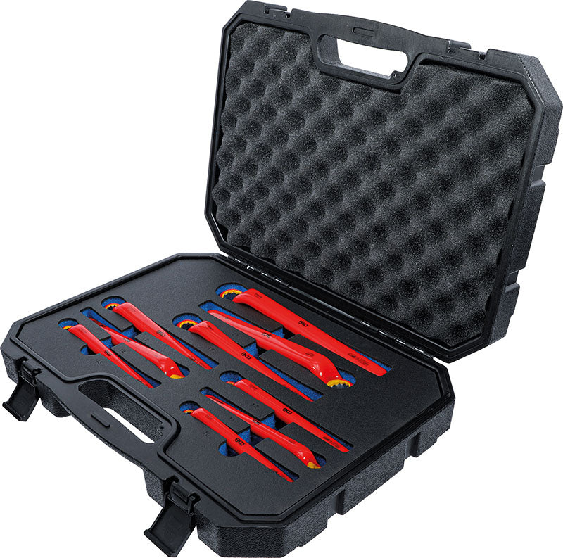 SET 9 PEZZI, CHIAVI DISASSATE, CON ANELLO POLIGONALE, ISOLATE VDE, 10 - 24 MM BGS72035