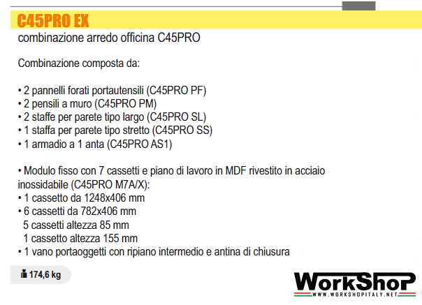 Arredo Officina Beta Utensili C45PRO EX piano inox + FRIGORIFERO PROMO SUMMER 2026