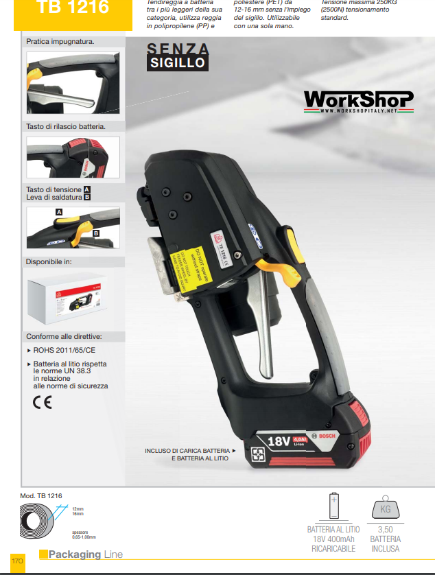 Reggiatrice Batteria RomeoMaestri 16mm TB1216