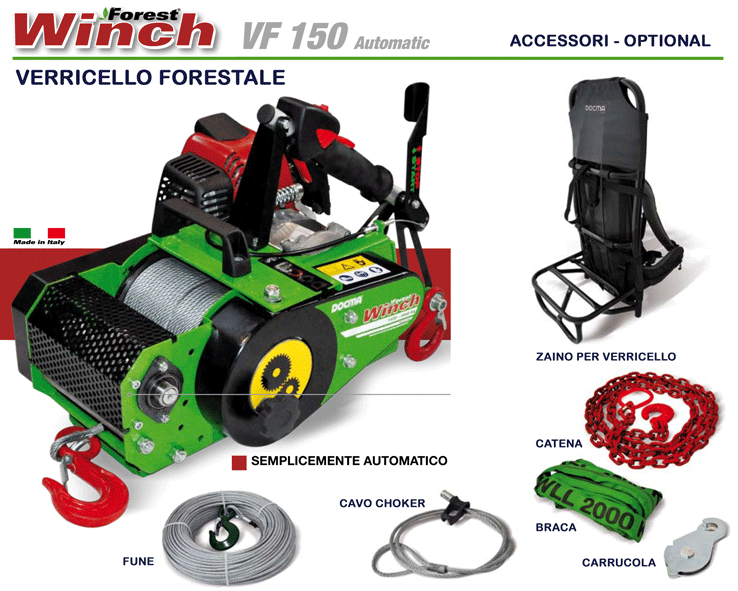 Verricello Forestale Automatico VF 150 Docma
