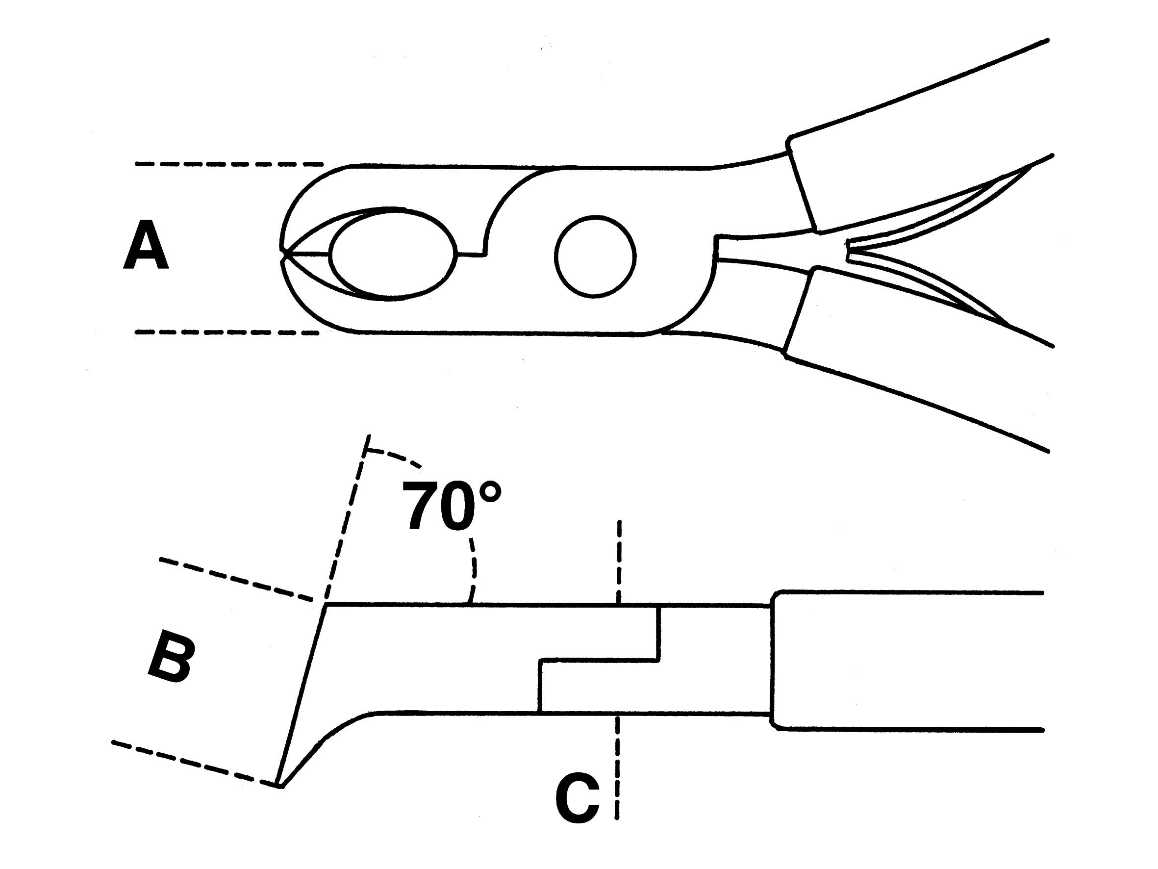 Tronchese per elettronica a taglienti obliqui rasi e spellafilo Beta 1191BM/L
