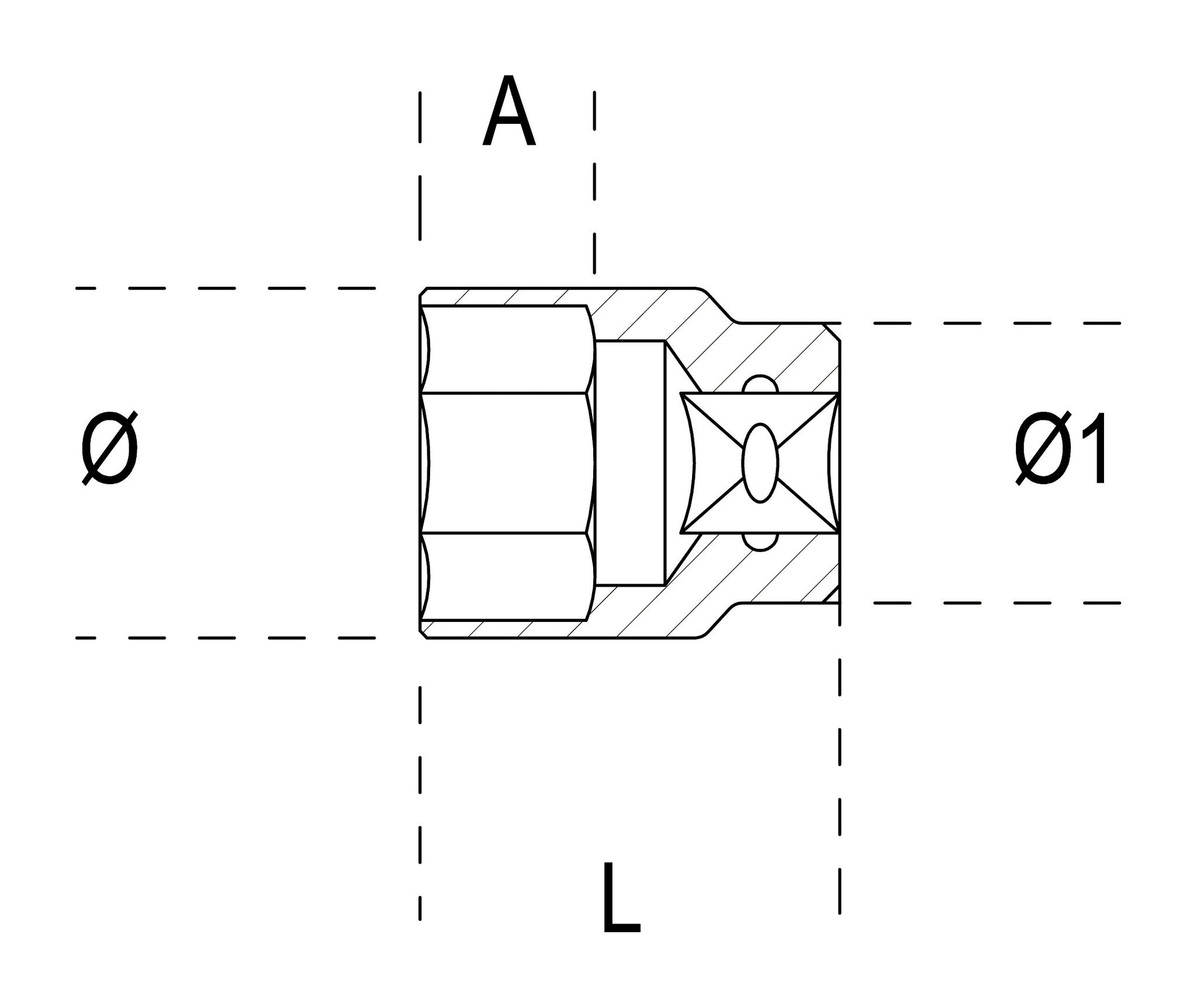 Bussola Esagonale Beta 900 1/4"