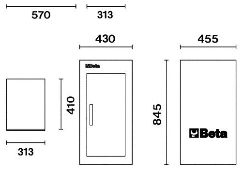 Cassettiera  con scaffale interno Beta C38L A