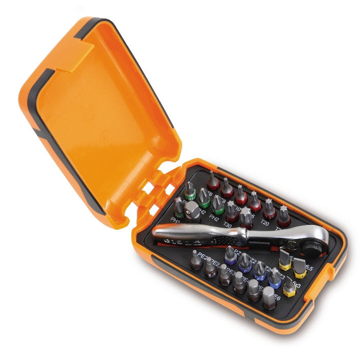 25 inserti per avvitatori,1 raccordo 1 cricchetto reversibile astuccio tascabile Beta 860/C27
