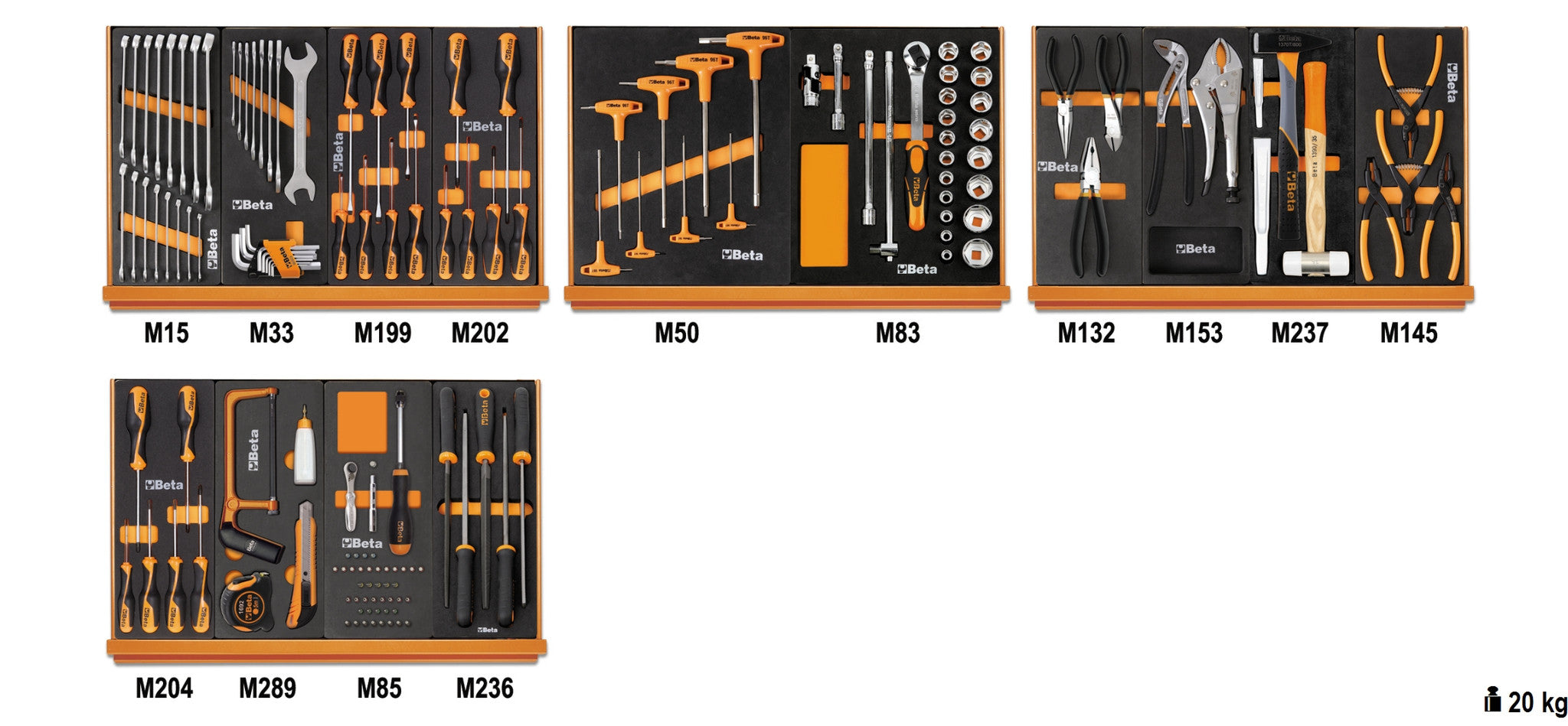 Assortimento di 152 Utensili in Termoformato Morbido  Beta 5904VU/2M