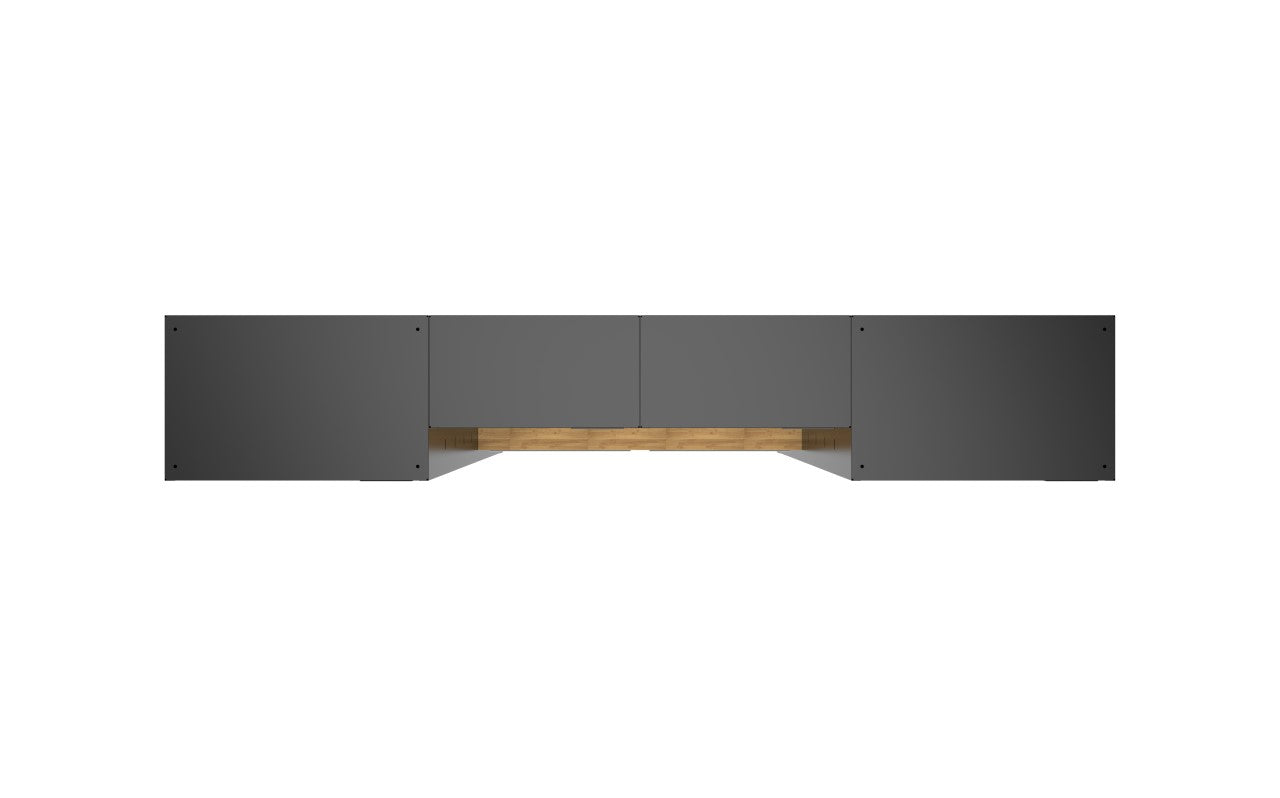 Arredo GARAGE Workshopitaly Total Black Anodized 3,3mt. Piano Legno