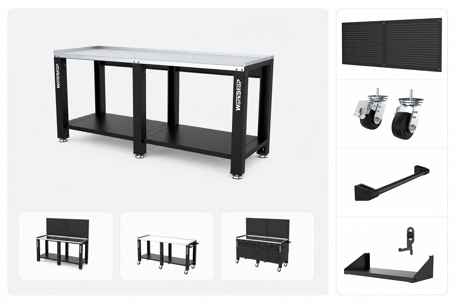 Banco High Force con pannellatura, kit mobile e accessori configurabili